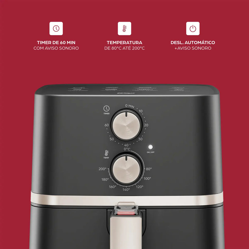 🍟 Fritadeira Elétrica WAP Air Fryer Family 4L 1500W Antiaderente com Desligamento Automático – Mais Praticidade e Comida Crocante Sem Óleo