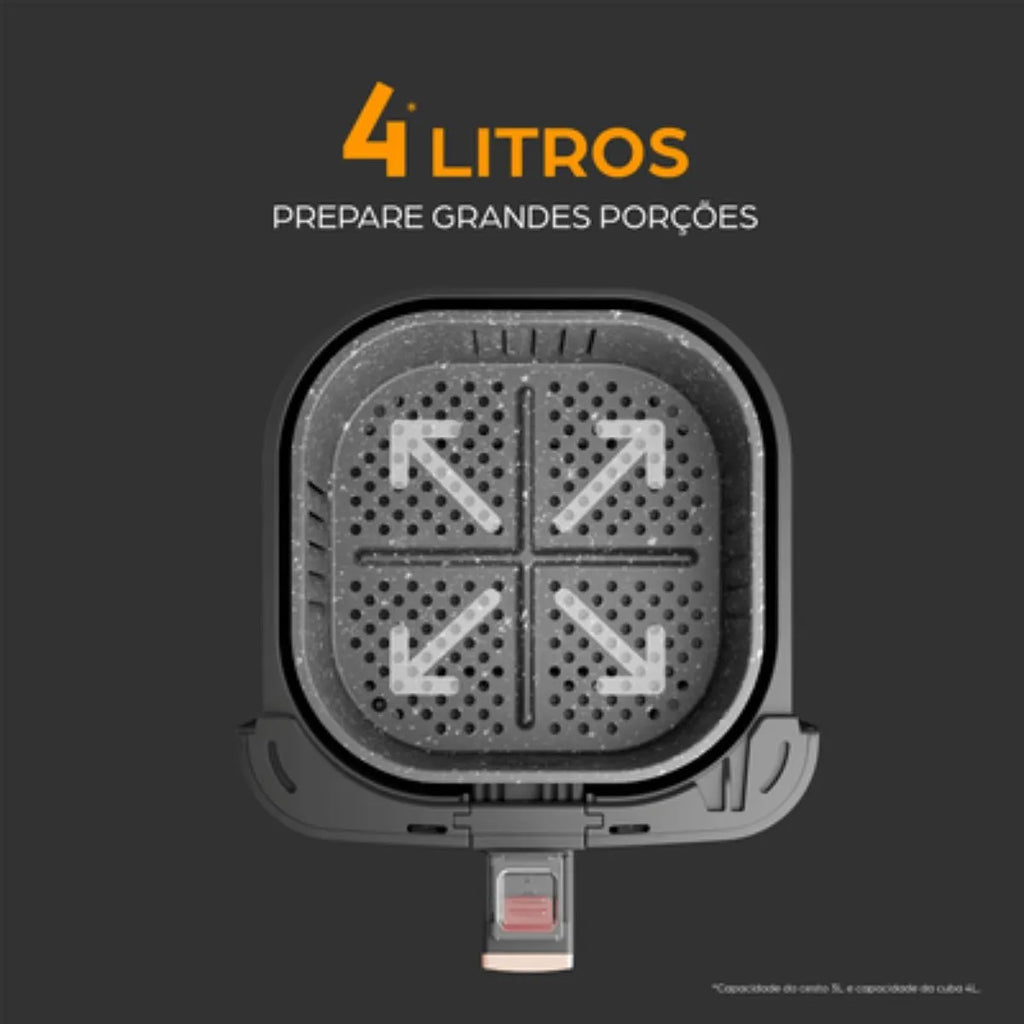 🍟 Fritadeira Elétrica WAP Air Fryer Family 4L 1500W Antiaderente com Desligamento Automático – Mais Praticidade e Comida Crocante Sem Óleo