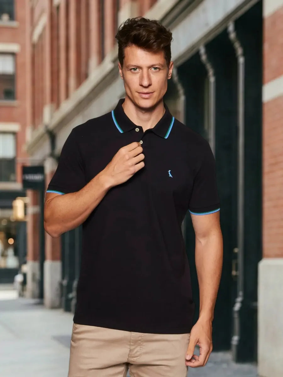 Camisa Polo Reserva Masculino Preto Curta 100% Algodão