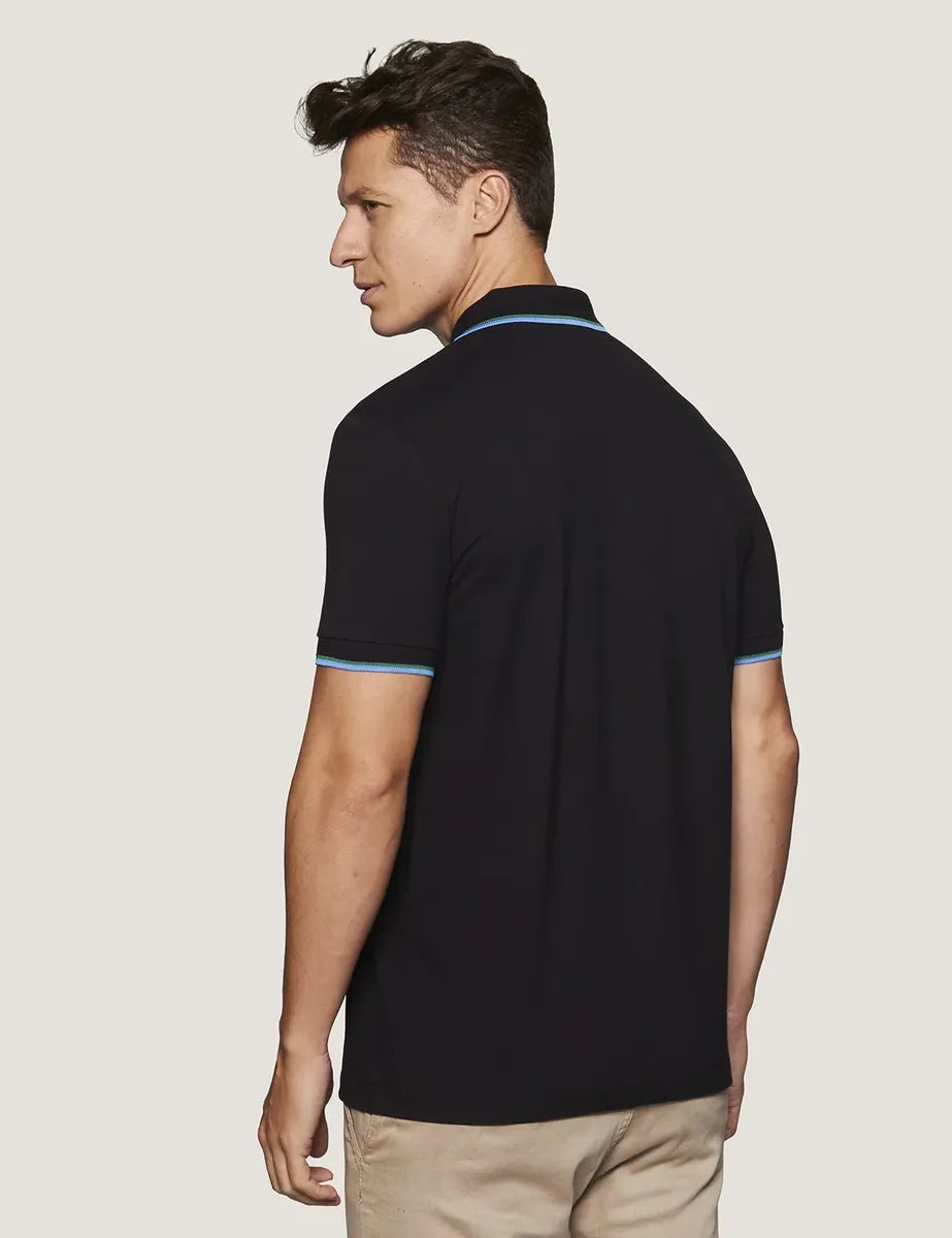 Camisa Polo Reserva Masculino Preto Curta 100% Algodão