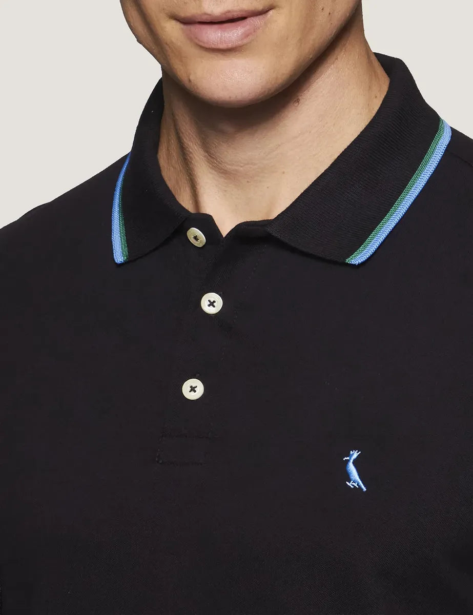 Camisa Polo Reserva Masculino Preto Curta 100% Algodão